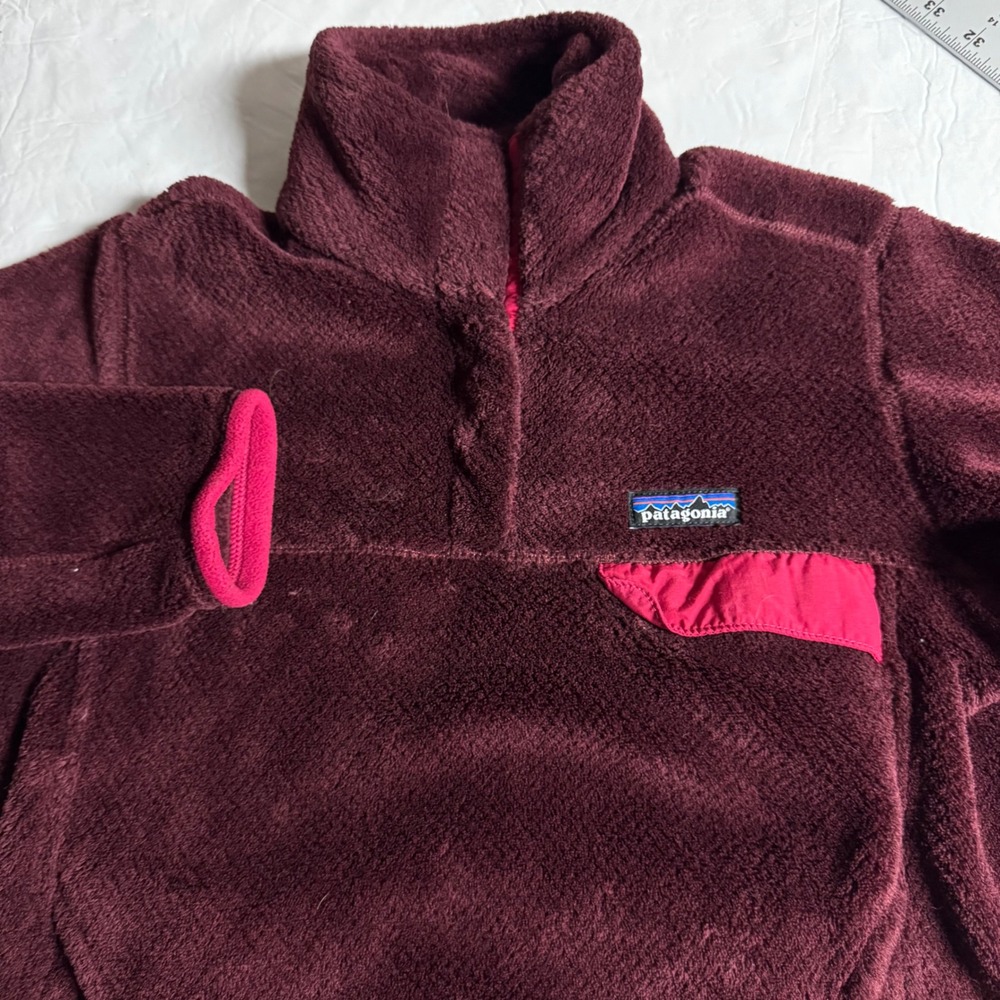 Patagonia Re-Tool Snap-T Fleece Pullover Burgundy‎ Pink Womens Small
